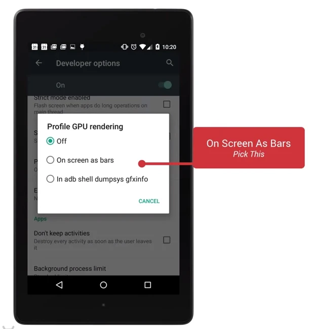 Profile GPU rendering enabled