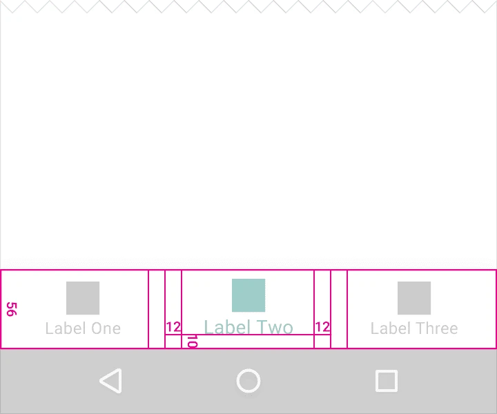 12dp left and right of text